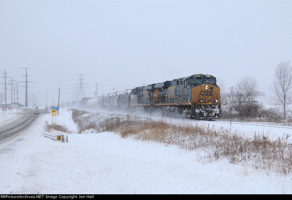 Q326 rolls along through a typical West Michigan winter day